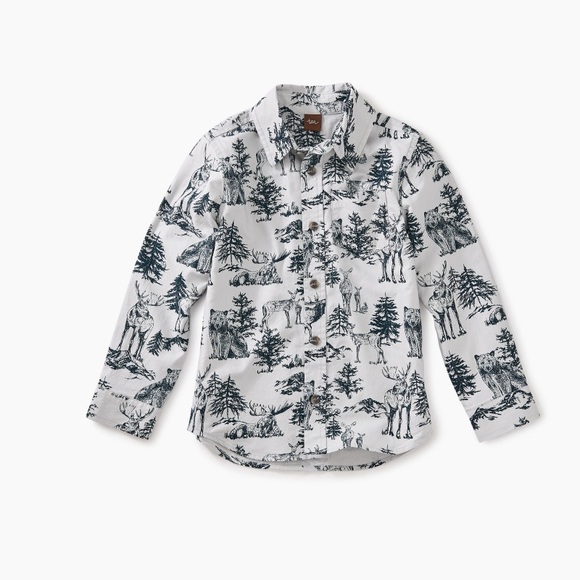 Tea Collection Other - Tea Collection Forest Toile Button Shirt